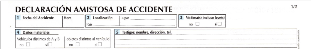 fecha, hora y el lugar del siniestro